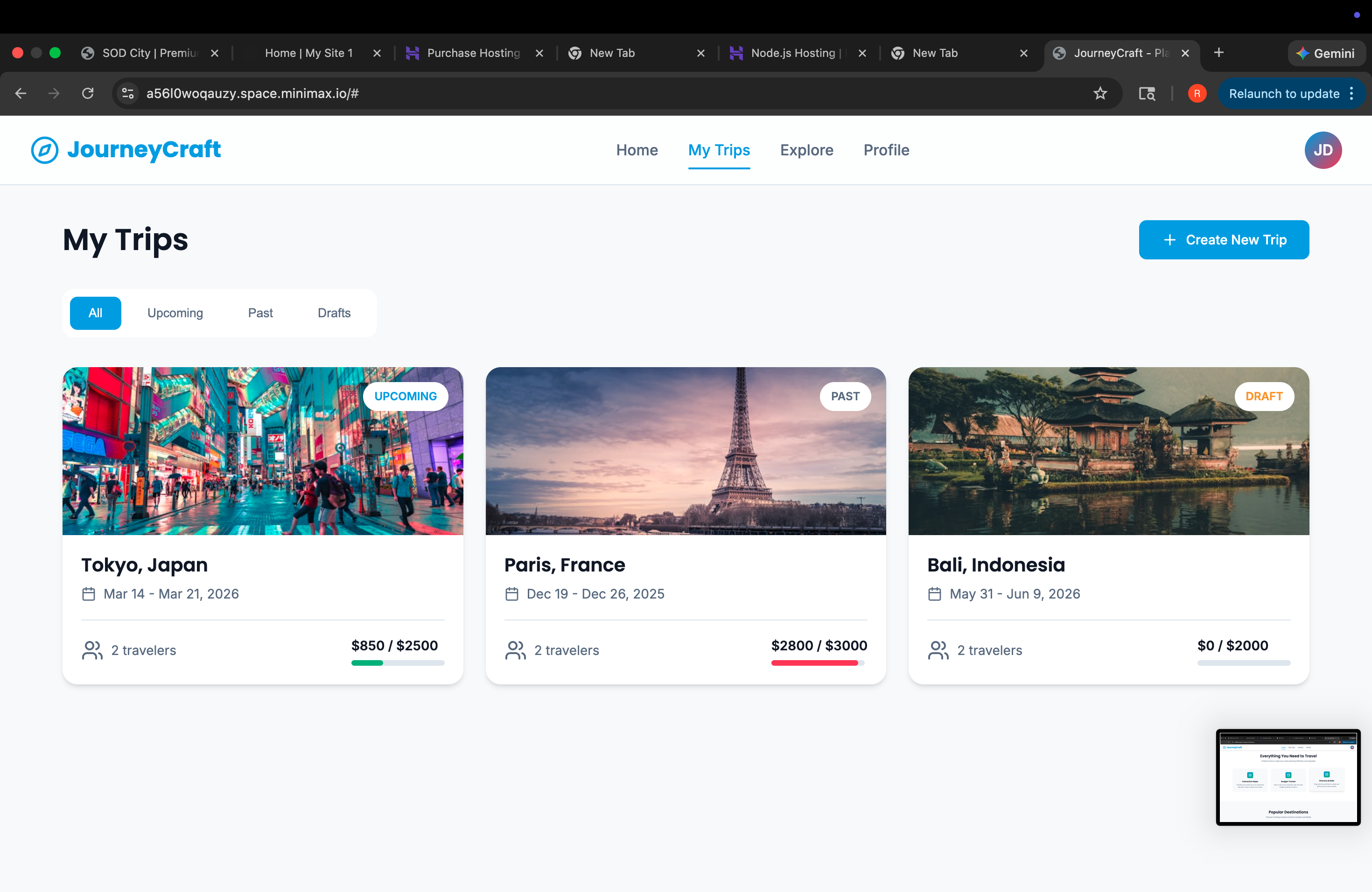 Trip Planner Web App