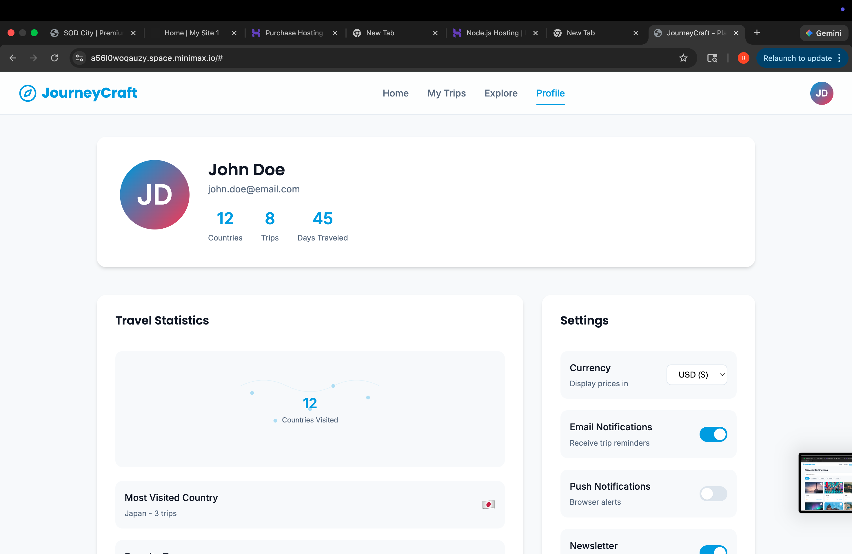Trip Planner Web App