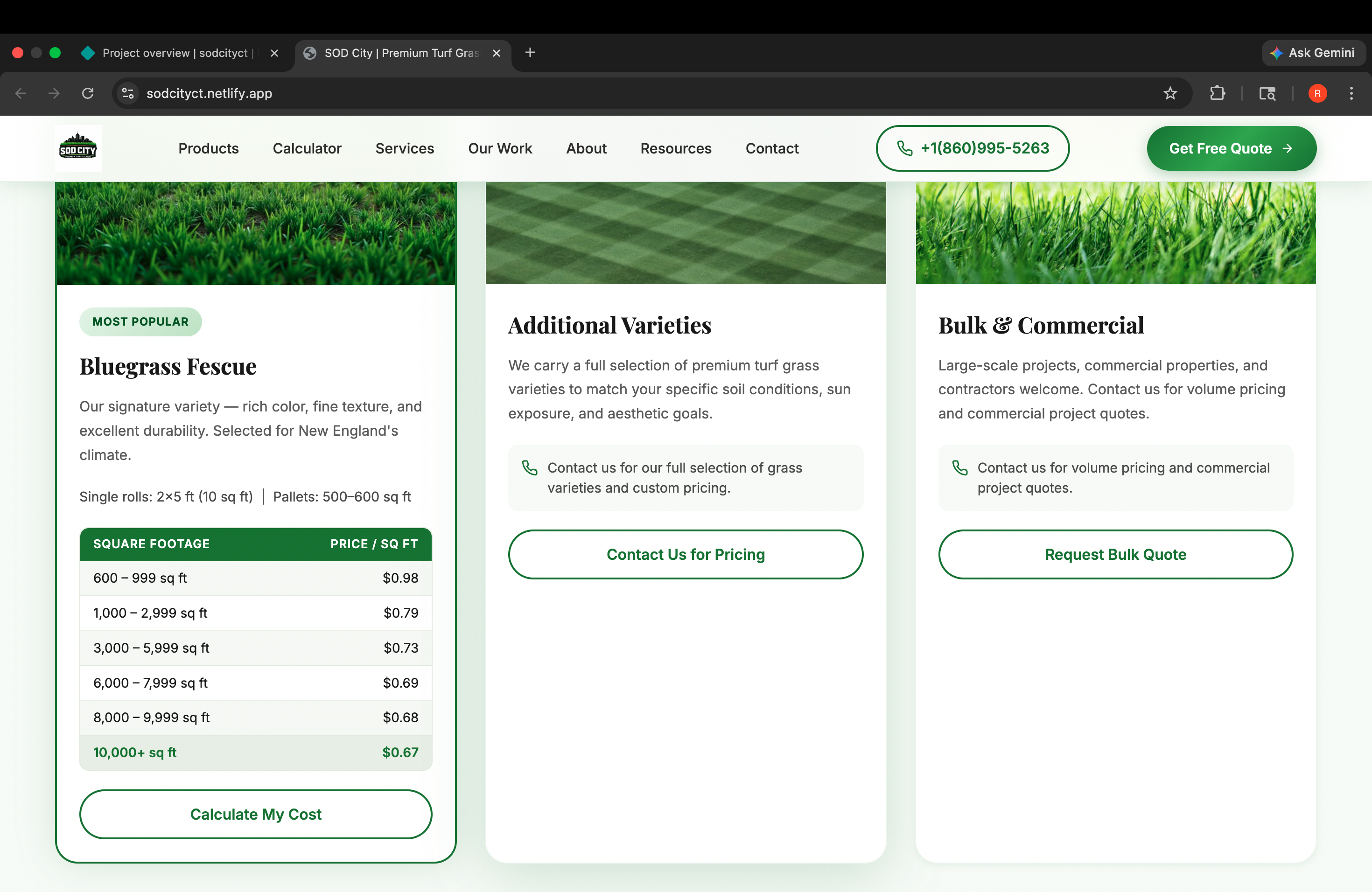 Turf Supplier Website