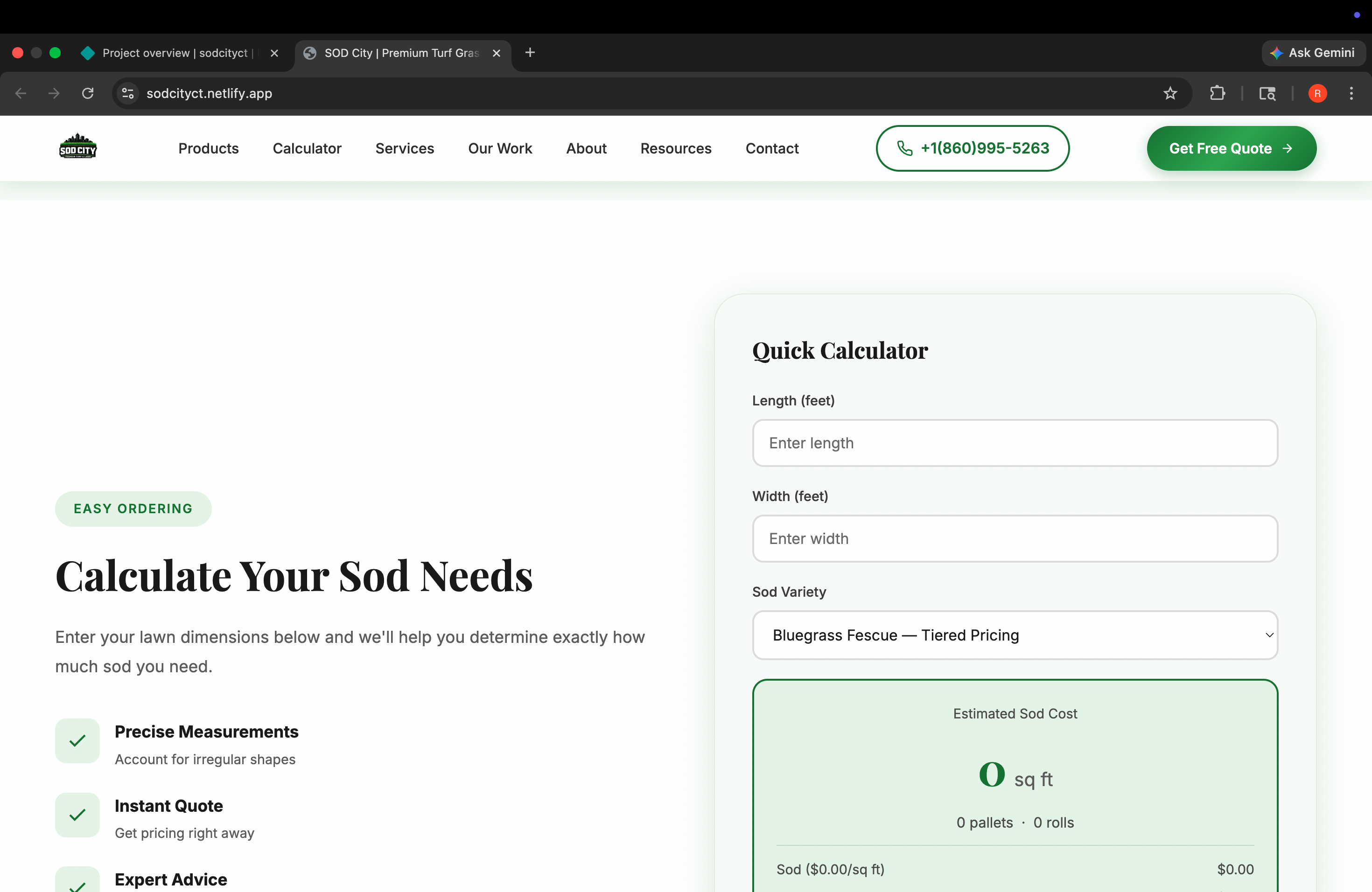 Turf Supplier Website