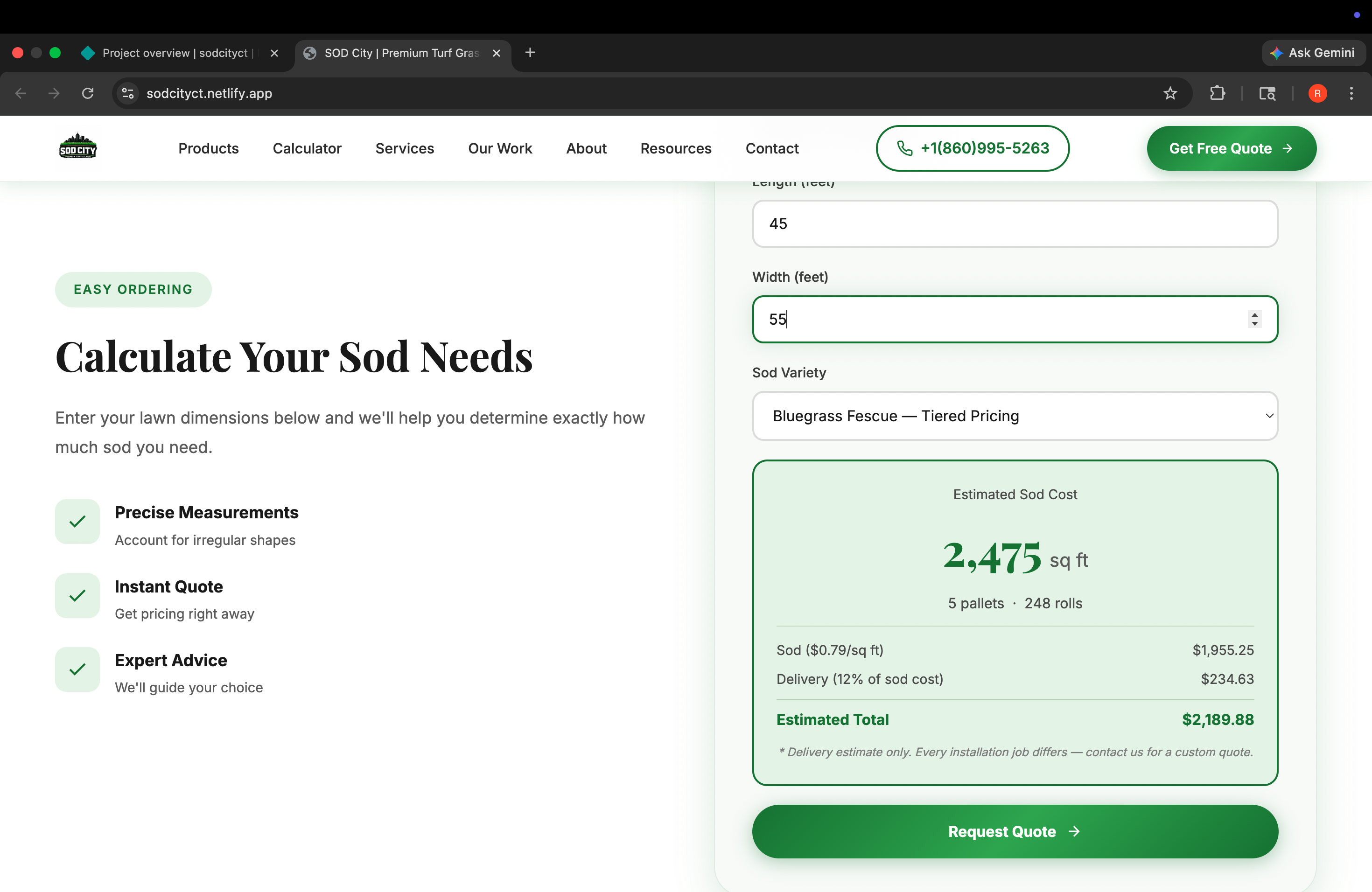 Turf Supplier Website
